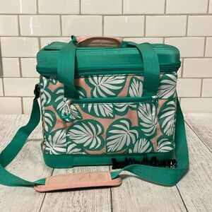 Target Pink Green Teal Palm Leaf Print Summertime Cooler or Lunchbox